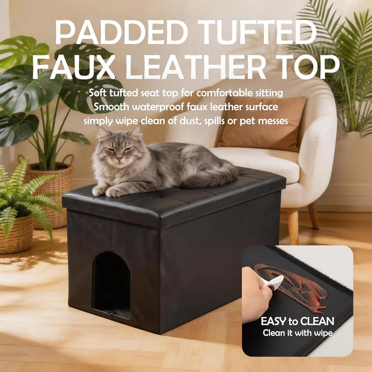 Cat Litter Box Enclosure Furniture Odor Control, Extra Large