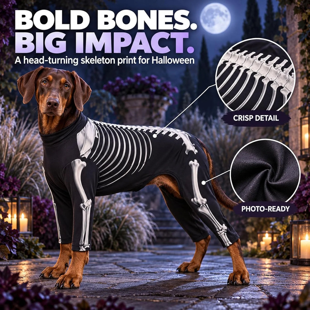 Dog Halloween Costumes Skeleton, Skeleton Dog Costume Large Breed，Xx-Large